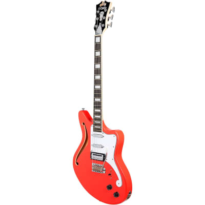 D'Angelico Premier Series Bedford SH Limited-Edition Electric Guitar with Tremolo Fiesta Red image 5