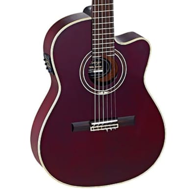Ortega Guitars RCE138-T4STR Feel Series Slim Neck A/E Nylon - Stained Red image 3