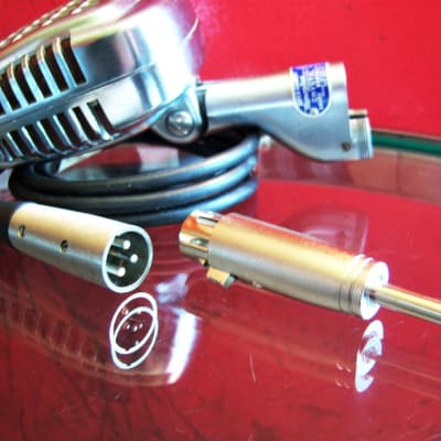 Vintage 1940's Shure 737A crystal super cardioid microphone Satin Chrome w short cable # 2 image 13