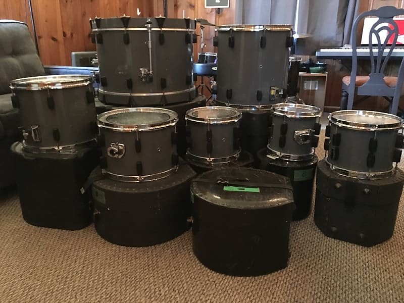 10 Piece Tempus Fiberglass Drum Kit w/ Road Cases Reverb