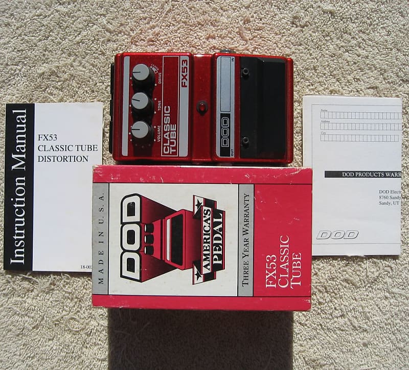 1994 DOD FX53 Classic Tube Overdrive Guitar Effects Pedal