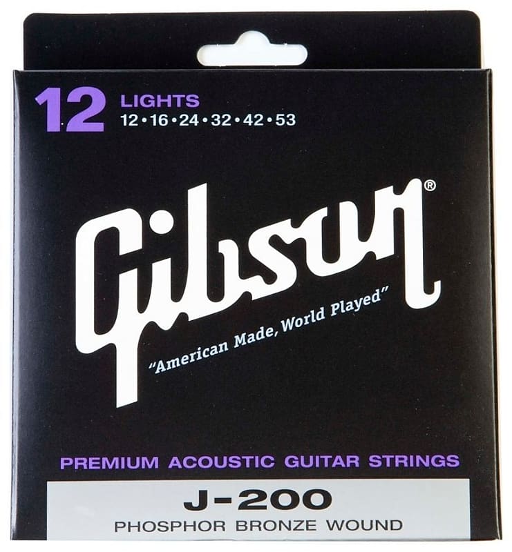 Gibson J-200 Deluxe Phosphor Bronze Light Acoustic Guitar Strings image 1