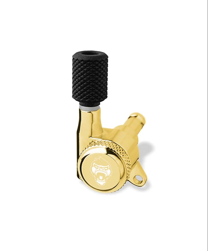 6 String Set - Guitar Monkey Monkey Grip - Locking Tuners - Megalight Bavarian Barrel Buttons - Gold image 1