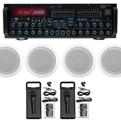 Technical Pro MM2000BT Bluetooth Karaoke Mixer System+(4) 6.5" Ceiling Speakers image 12