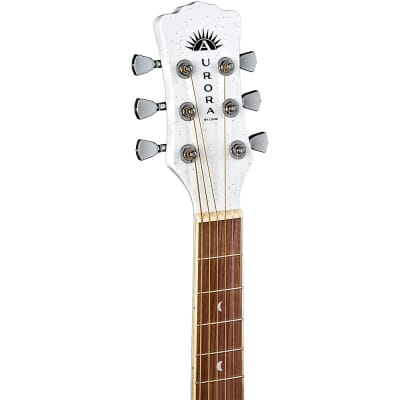 Luna Aurora Borealis 3/4 Size Acoustic Guitar Regular White Sparkle image 6