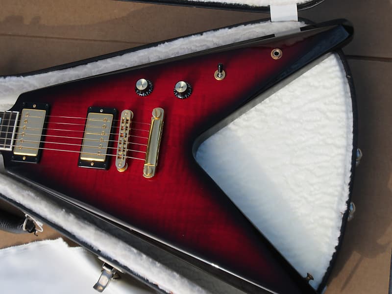 2008 Gibson Flying V Guitar of the Month Brimstone Burst 50th Commemorative  With Original Case Manual Receipt | Reverb