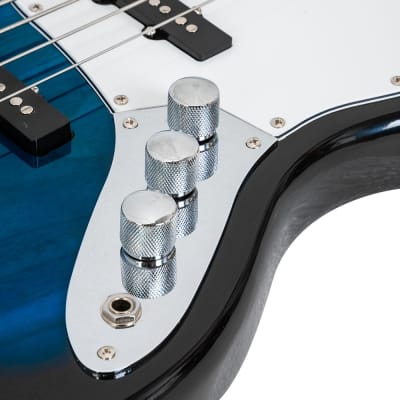 Glarry GJazz Electric Bass Guitar w/ 20W Electric Bass Amplifier Blue image 5