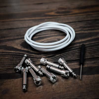 Lincoln LINKS SOLDERLESS / DIY Pedalboard Cable Kit - 8FT / 8 PLUGS / White image 1