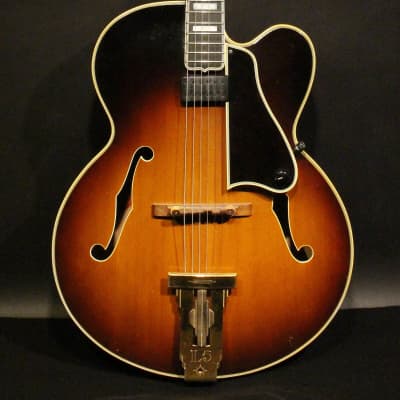 1957 Gibson L-5 C acoustic archtop in sunburst with original case and extra pickguard with pickup image 1