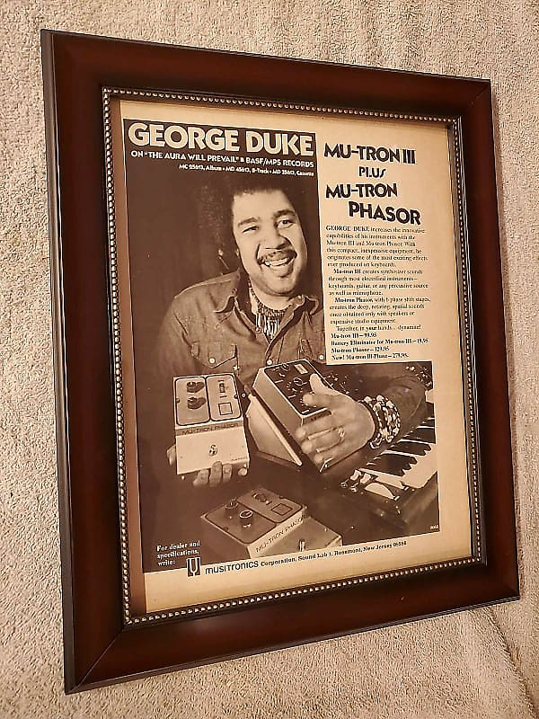 1974 Musitronics Corp Promotional Ad Framed Mutron III & Mutron Phasor George Duke Original image 1