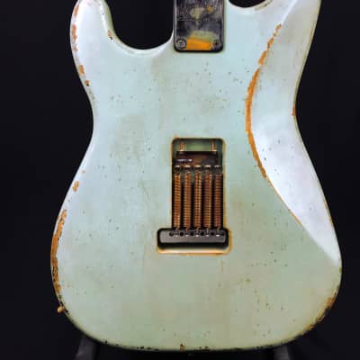 Custom/Hybrid Stratocaster, Heavy Relic, Surf Green over 3-Tone Sunburst image 7