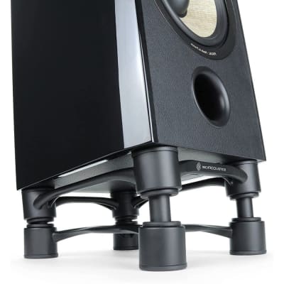 IsoAcoustics Aperta Series Isolation Speaker Stands with Tilt Adjustment: Aperta200 (7.8" x 10") Silver Pair image 4