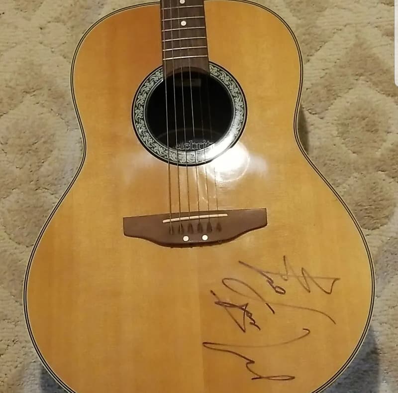 MEAT LOAF Autographed Ovation Acoustic Guitar w/JSA LOA Reverb