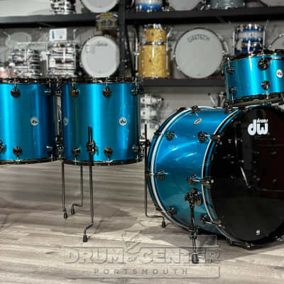 DW Collectors PurpleCore Maple 4pc Drum Set Blue Anodized Steel Lacquer w/Black Nickel Hw