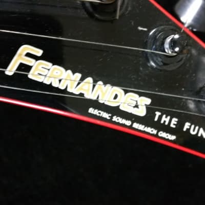 Fernandes Flying V 6 String Electric Black Guitar with Red Trim and Hard Case image 2