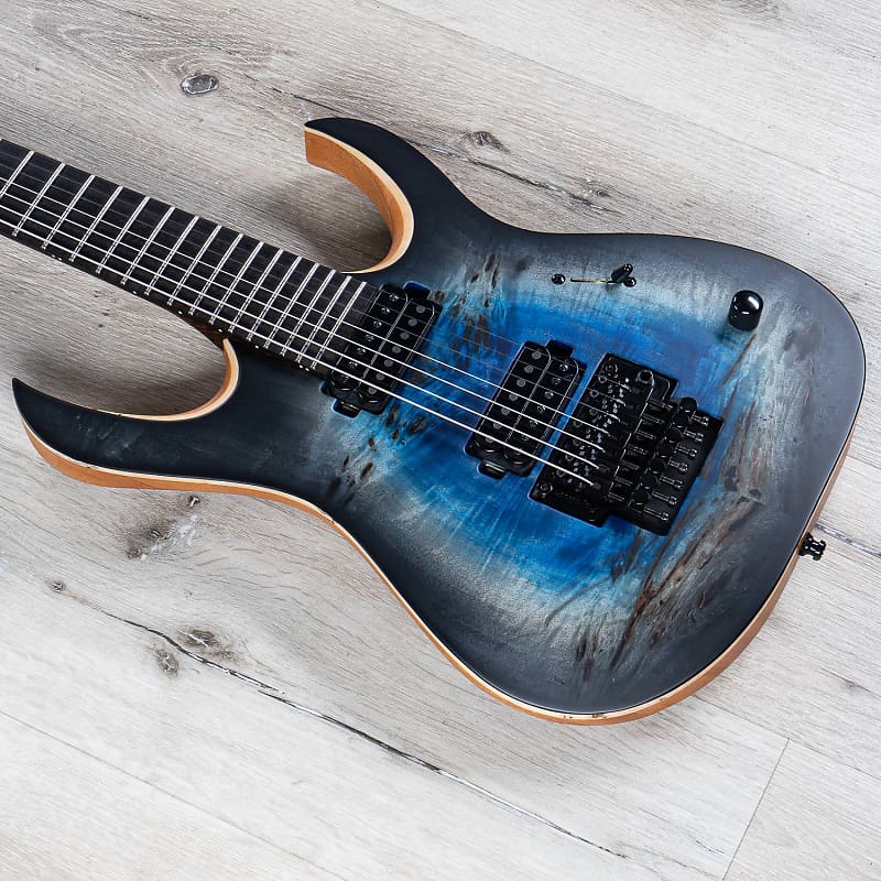 Mayones Duvell Elite Pro 7 Guitar, 7-String, Ebony, Galaxy Eye Blue Satine image 1