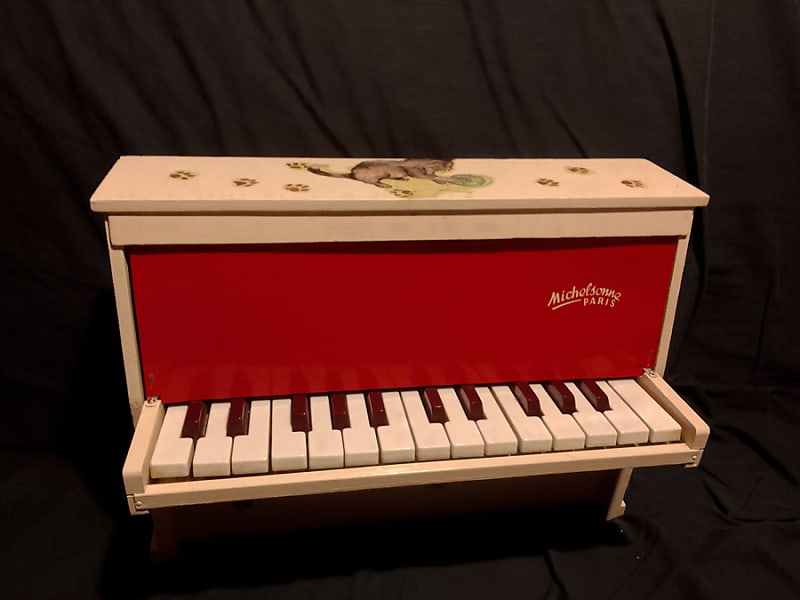 nice toy piano Michelsonne Paris 25 keys with cats ♥ - see video image 1