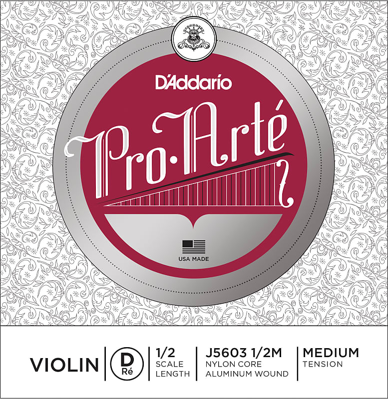 D'Addario J5603 1/2M Pro-Arté 1/2 Violin String - D Medium image 1