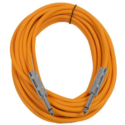 SEISMIC AUDIO - Orange 1/4" TS 25' Patch Cable - Effects - Guitar - Instrument image 1