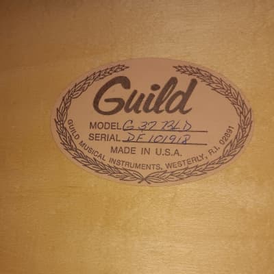 Guild G-37 Arched Back Dreadnought Guitar - Blonde image 20