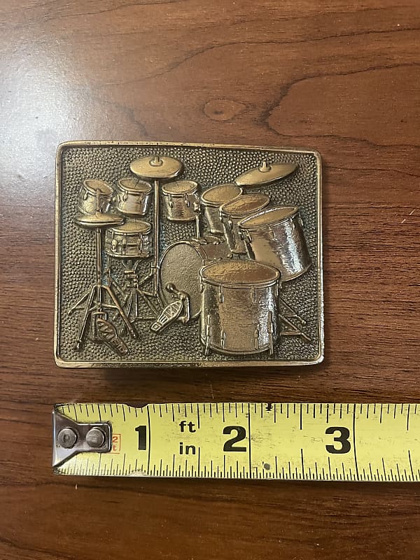 Unknown Brass Drums Vintage 1980 Belt Buckle Reverb