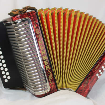 5428 - Red Gold Hohner Corso Diatonic Button Accordion CF