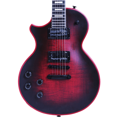 10S GF Single Cut Baritone Electric Guitar Left Handed  Satin Red Fire Burst for sale