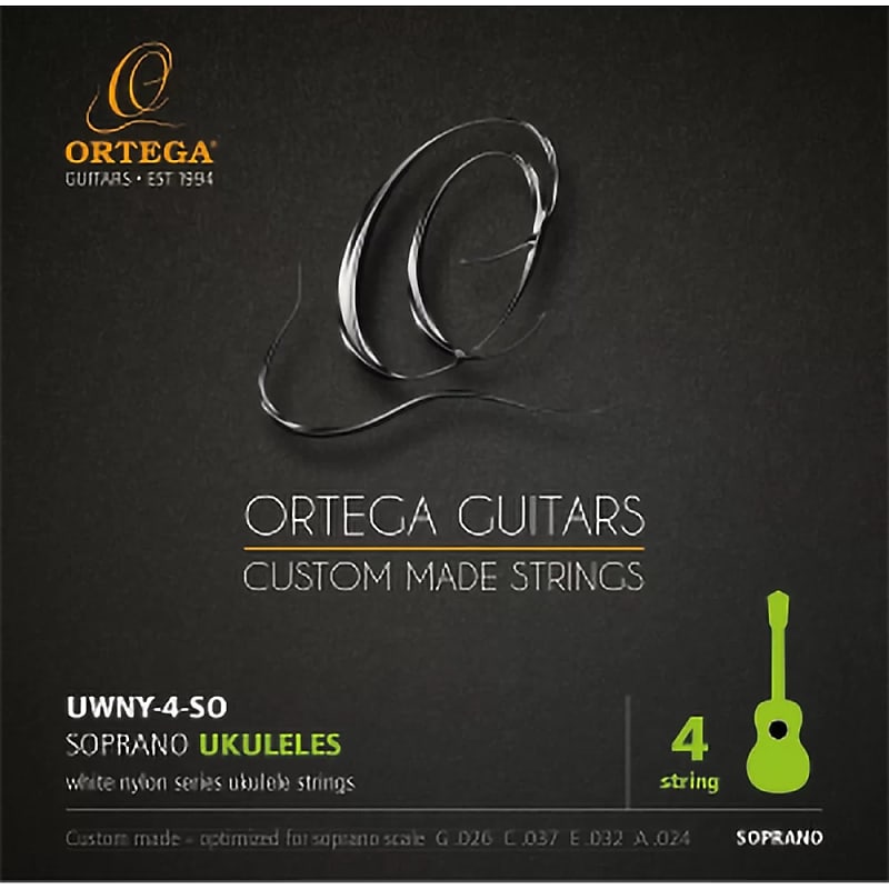 Ortega Guitars Ukulele String Set - Soprano, White Nylon Series (UWNY-4-SO) image 1