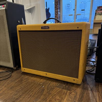 Fender 2x12 Creamback Blues Deluxe Reissue Black Tolex Tweed Rear Cover Reverb