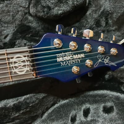 2019 Music Man Majesty 7 Blue Honu John Petrucci Signature Electric Guitar image 6