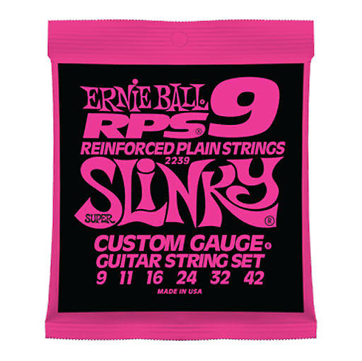 Ernie Ball 2239 RPS-9 Reinforced Plain Strings Super Slinky Electric Guitar Strings, .009 - .042 image 1