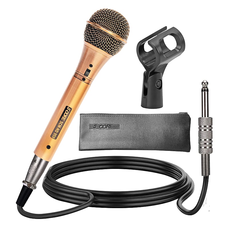 5 Core Microphone Professional Dynamic Karaoke XLR Mic with ON OFF Switch  Cardioid Unidirectional Handheld Micrófono for Singing Includes XLR Cable  Mic Clip Carry Bag ND-959 Elantra