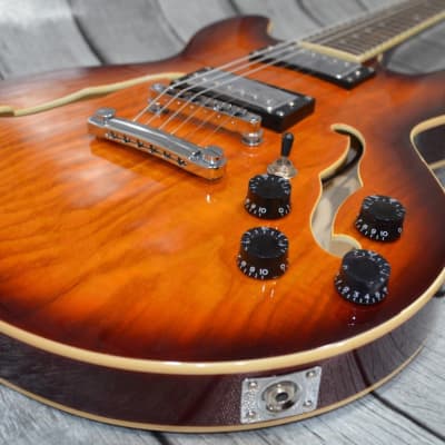 PHRED instruments DC39 Ash Brown Burst Double Cutaway Semi-Hollow 339 style 2020 Brown Burst image 6