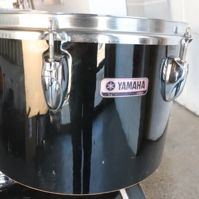 Yamaha 5pc Tour Concert Tom Drum Kit Set Black 22/15/14/13/12" Vintage 1980's MIJ image 2
