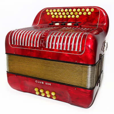Hohner Club III M Diatonic Button Accordion, Perfect Original German Garmon, incl. Straps Case 2029, Rare Squeezebox Harmonica, Fantastic sound! image 6