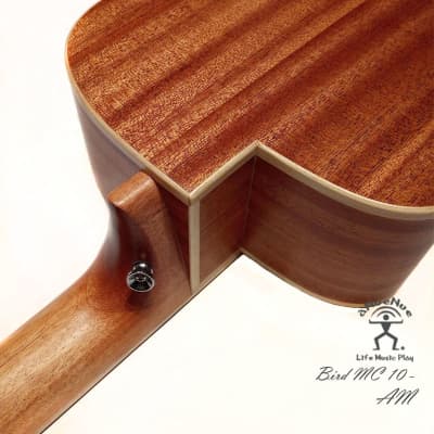 aNueNue Bird MC10 - AM Almond Milk Solid Sitka Spruce & Mahogany Travel Guitar image 6