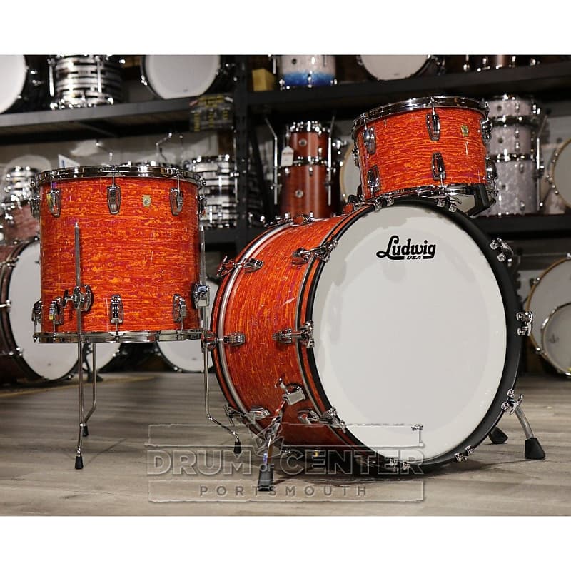 Ludwig Legacy Maple 3pc "Densmore" Drum Set Mod Orange image 1