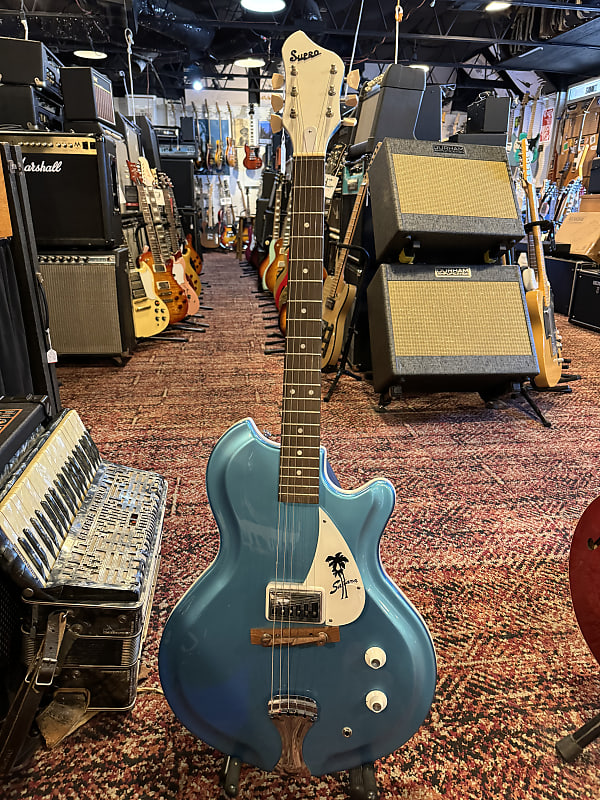 Supro 1570WB Sahara Single Pickup Americana Series Electric Guitar 2010s - Wedgewood Blue Metallic image 1