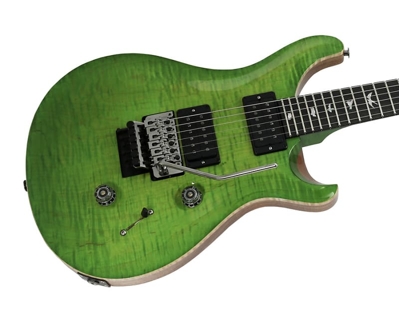 Paul Reed Smith Wood Library Custom 24 Floyd Rose Stained Flame Maple Neck Eriza Verde image 1