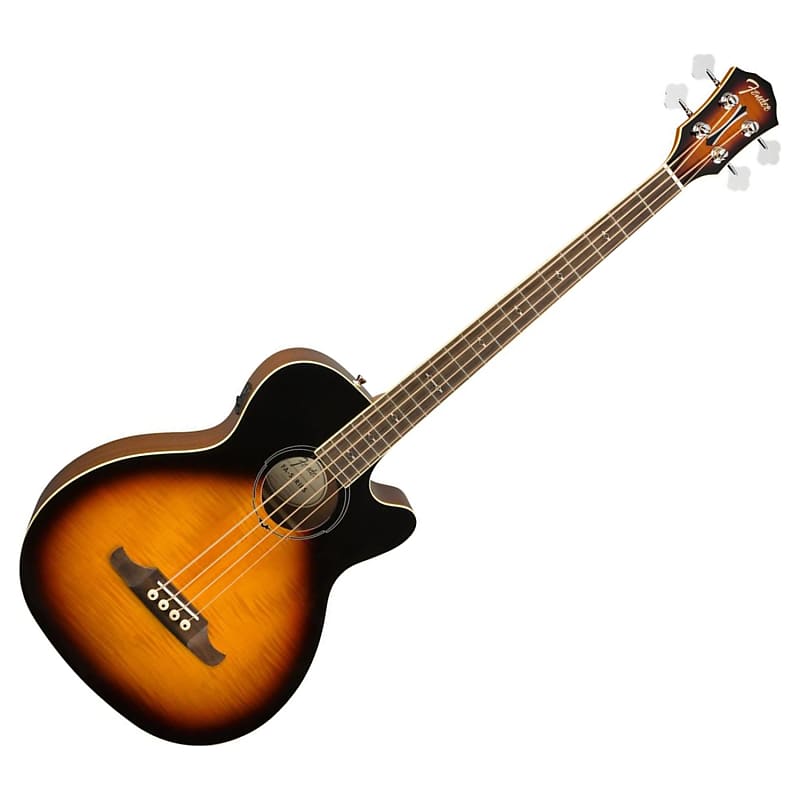 Fender FA-450CE 4-String Maple / Mahogany Acoustic Bass with Laurel Fretboard 3-Tone Sunburst image 2