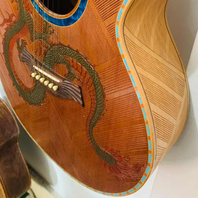 Blueberry Handmade Acoustic Guitar Grand Concert Dragon Built to Order image 8