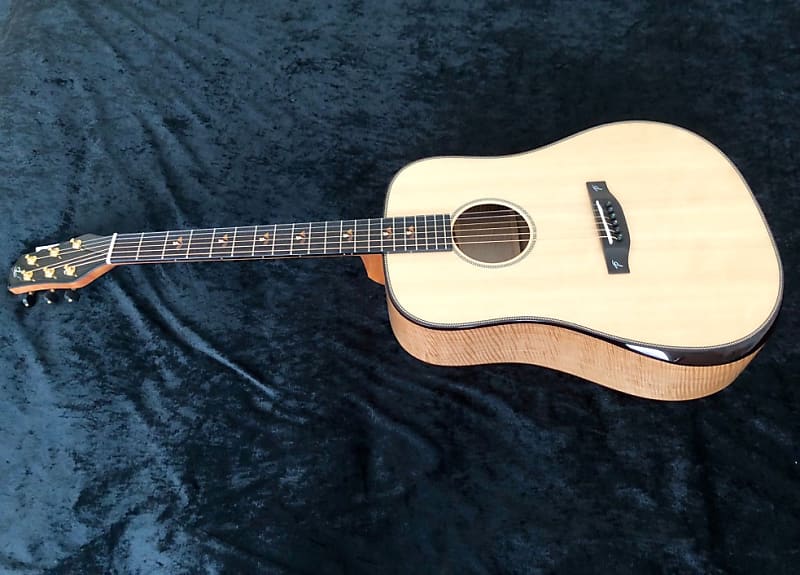 New Terry Pack DBS acoustic dreadnought guitar, solid banglang, spruce, as used by James Bartholomew image 1