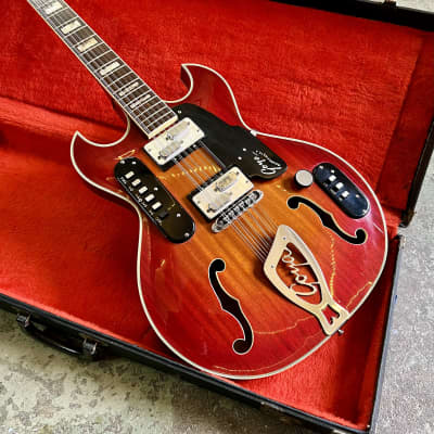 Goya Rangemaster XII 1965 - Sunburst original vintage 12 string electric guitar Italy vox eko image 2