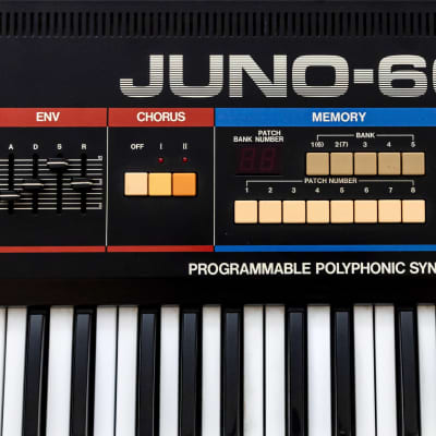 1980s Roland Juno-60 Vintage Analog Synthesizer Keyboard w/ MD-8 MIDI Interface, Juno-66 Upgrade Kit image 6