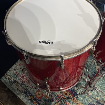 Frankie Banali's Quiet Riot - Leedy & Ludwig Restored 6-Piece Set, 24", 20", 16", 13", 12", 14x5" Matching Snare! Immaculate 1950-1955 - Sparkling Red Pearl image 6