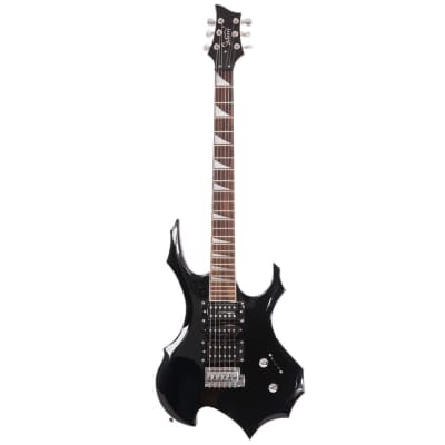 Glarry Flame Shaped Electric Guitar with 20W Electric Guitar Sound HSH Pickup Novice Guitar - Black image 2