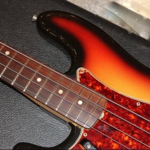 Left Handed Fender  Precision Bass 1965 Sunburst image 6