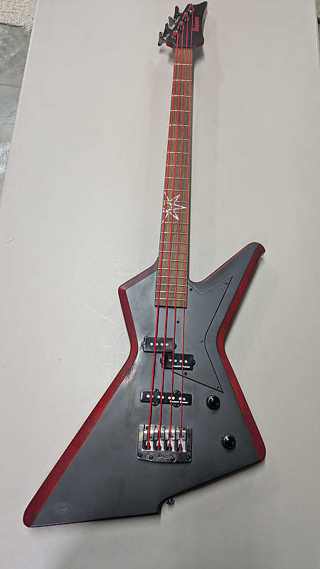 Ibanez MDB5-OXB Mike D'Antonio Signature Destroyer Bass 2022 - 2023 - Oxblood Weathered Black - DR Red Devil Stings and custom case image 1