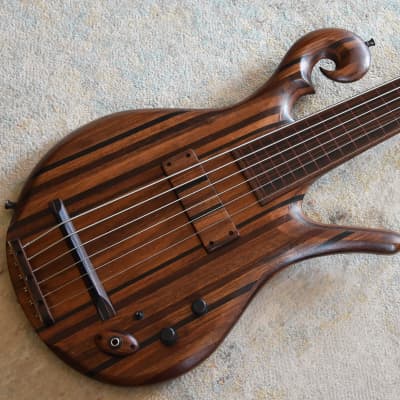 Carl Thompson 6 string fretless fancy rainbow scroll bass guitar 2011 Claypool hilton primus les Reverb France