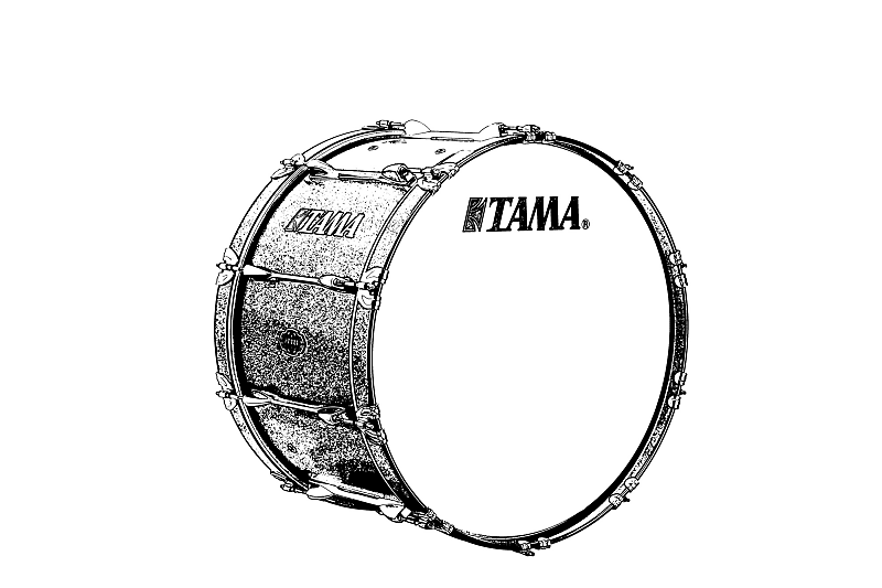 Tama MB2614L-DSD Fieldstar Premium Marching Bass Drum 26" x 14" - Dark Stardust Burst/Chrome HW image 1
